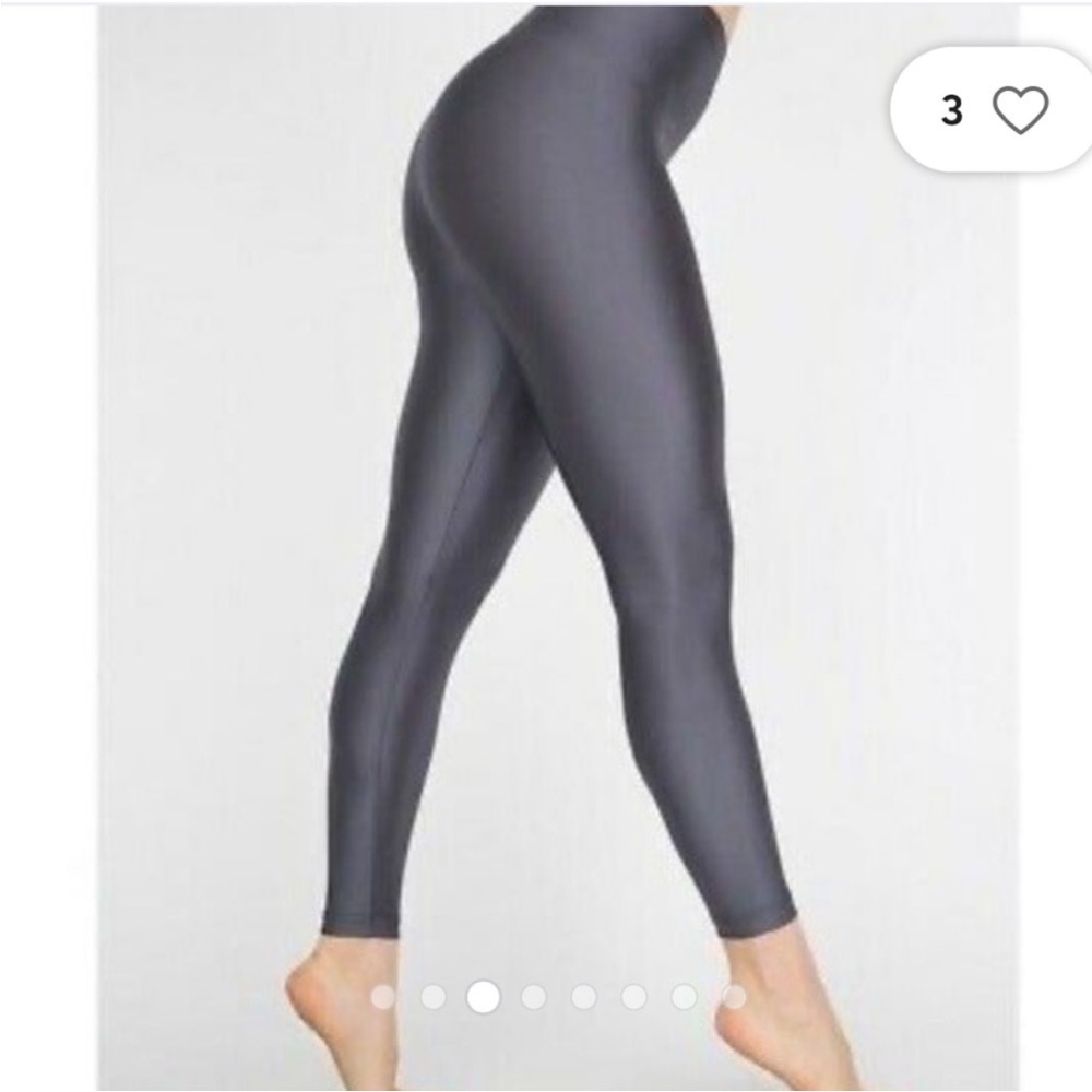 Authentic Y2K American Apparel metallic grey Leggings SZ M VTG